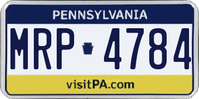 PA license plate MRP4784