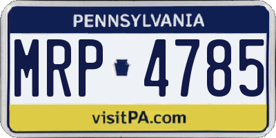 PA license plate MRP4785