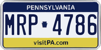 PA license plate MRP4786