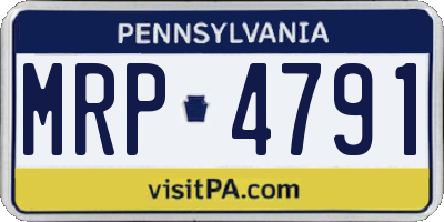 PA license plate MRP4791