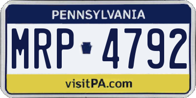 PA license plate MRP4792