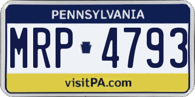 PA license plate MRP4793