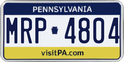 PA license plate MRP4804