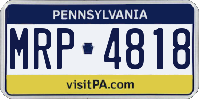 PA license plate MRP4818
