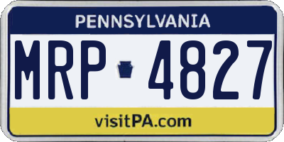 PA license plate MRP4827