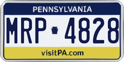 PA license plate MRP4828