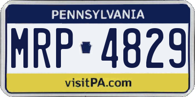 PA license plate MRP4829