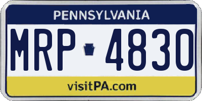 PA license plate MRP4830