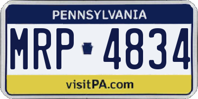 PA license plate MRP4834