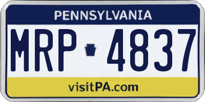 PA license plate MRP4837