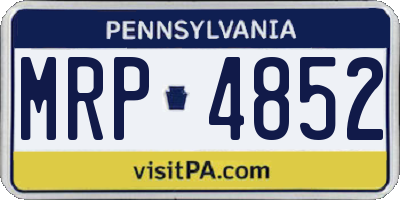 PA license plate MRP4852