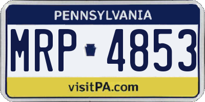PA license plate MRP4853