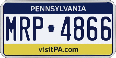 PA license plate MRP4866
