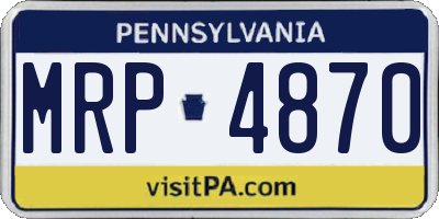 PA license plate MRP4870