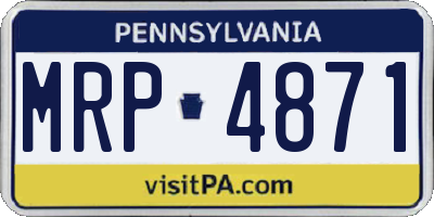PA license plate MRP4871