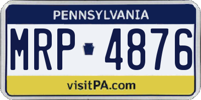 PA license plate MRP4876