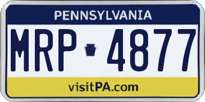 PA license plate MRP4877