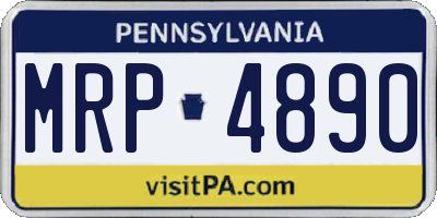 PA license plate MRP4890
