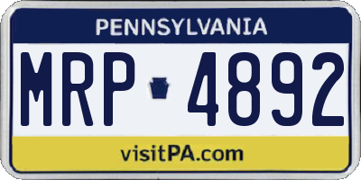 PA license plate MRP4892