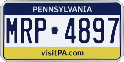 PA license plate MRP4897