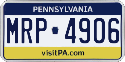 PA license plate MRP4906