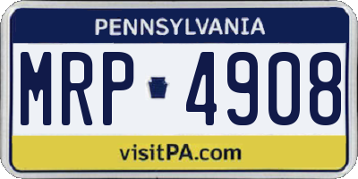 PA license plate MRP4908