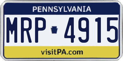 PA license plate MRP4915