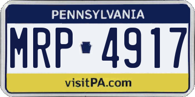 PA license plate MRP4917