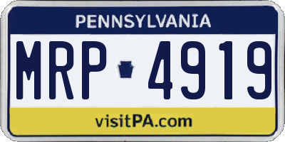 PA license plate MRP4919