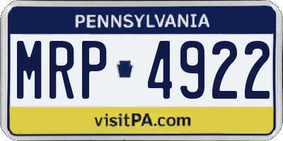 PA license plate MRP4922