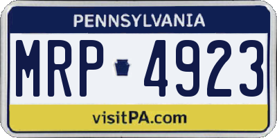 PA license plate MRP4923