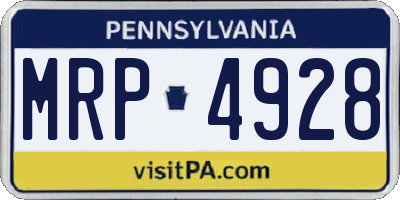 PA license plate MRP4928