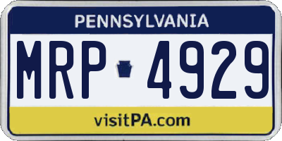PA license plate MRP4929