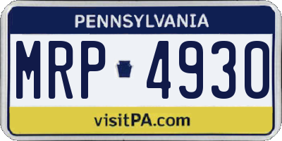 PA license plate MRP4930