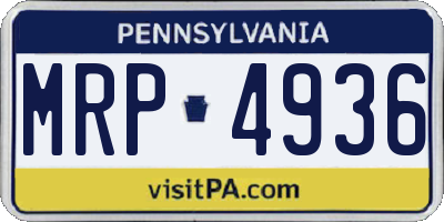 PA license plate MRP4936