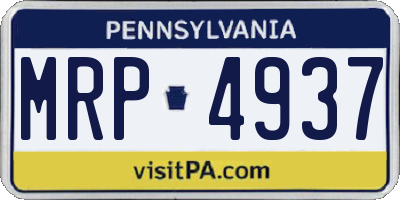PA license plate MRP4937