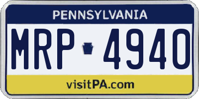 PA license plate MRP4940