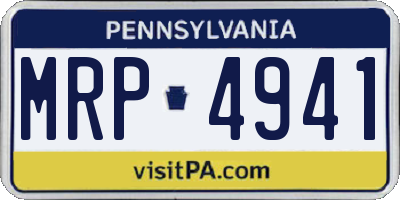 PA license plate MRP4941