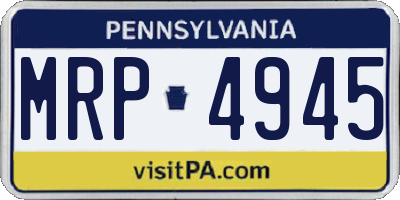 PA license plate MRP4945