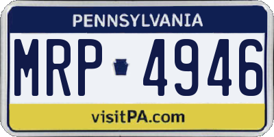 PA license plate MRP4946