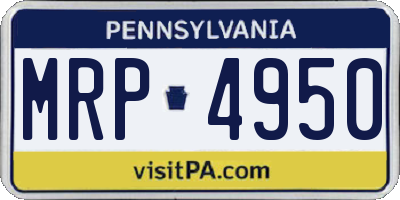 PA license plate MRP4950