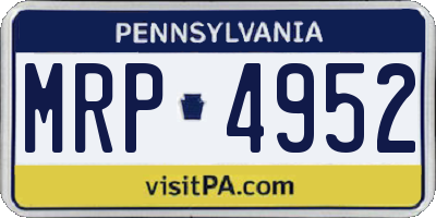 PA license plate MRP4952