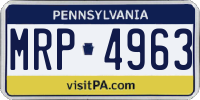 PA license plate MRP4963