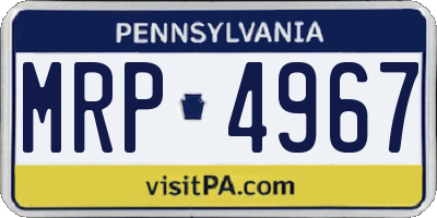 PA license plate MRP4967