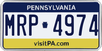 PA license plate MRP4974