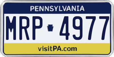 PA license plate MRP4977