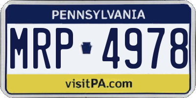 PA license plate MRP4978