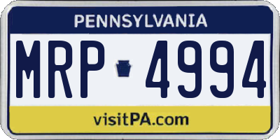 PA license plate MRP4994