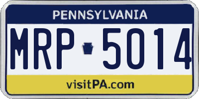 PA license plate MRP5014
