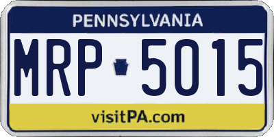 PA license plate MRP5015